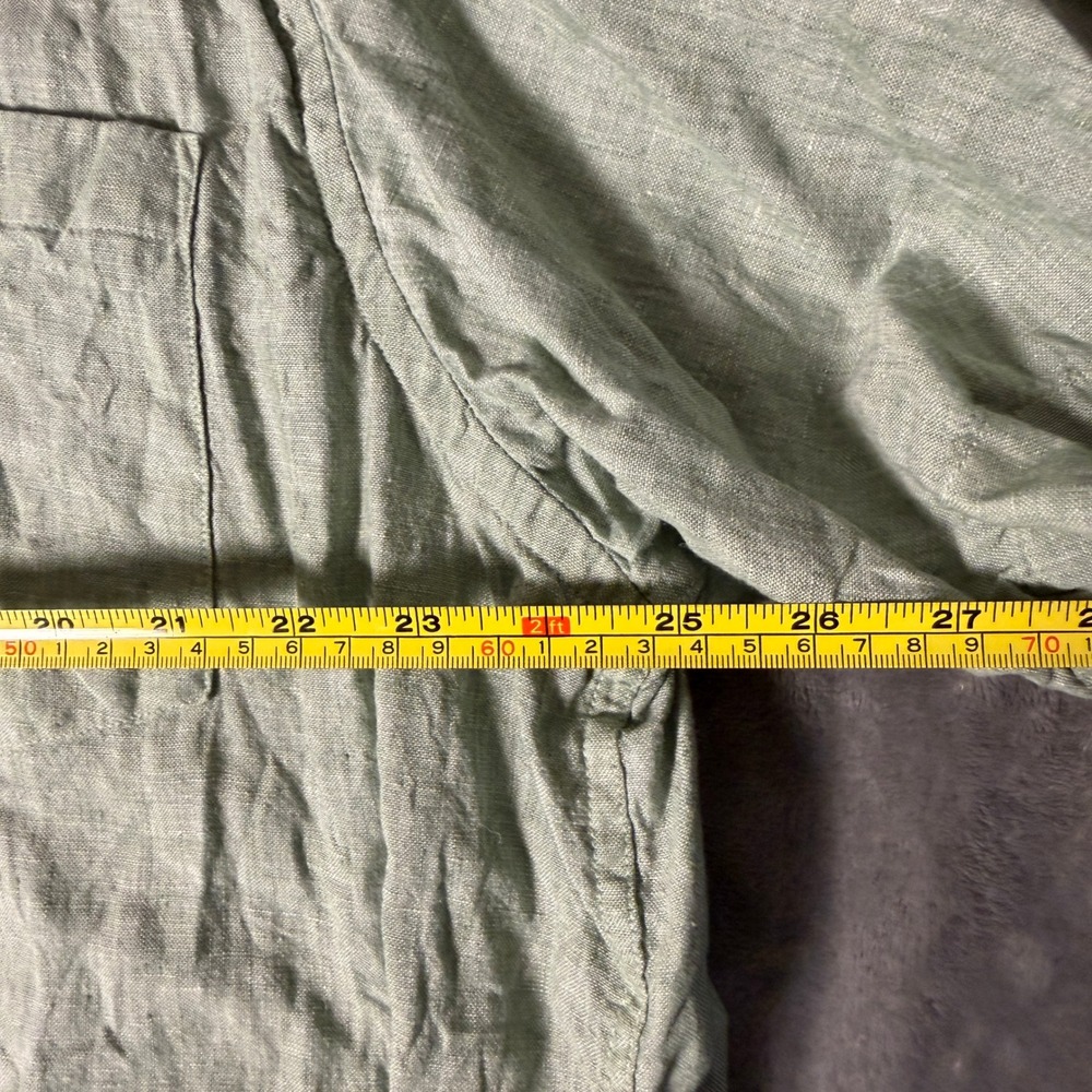 Orvis Mens‎ XXL Sage Green 100% Linen Short Sleeve Button Down Shirt Classic Fit - Picture 6 of 6